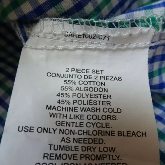 💰3/$25 IZOD Boy's Button-Down Shirt Blue Green Plaid Oxford Preppy   XL 14/16 - Picture 9 of 11